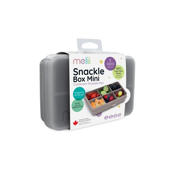 Melii Snackle Food Container with Removable Divider 118 ml, Color: Grey, 2 image