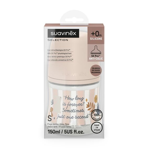 Suavinex Wonderland Polyamide Baby Bottle Slow Flow 150 ml 0+ Months, Color: Blue, 3 image