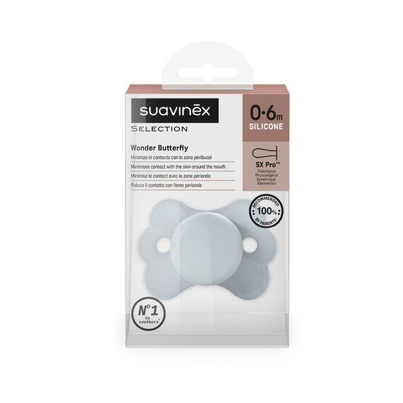 Suavinex SX Pro Ultra Soft Butterfly Pacifier 0–6 Months, Color: Blue, 3 image