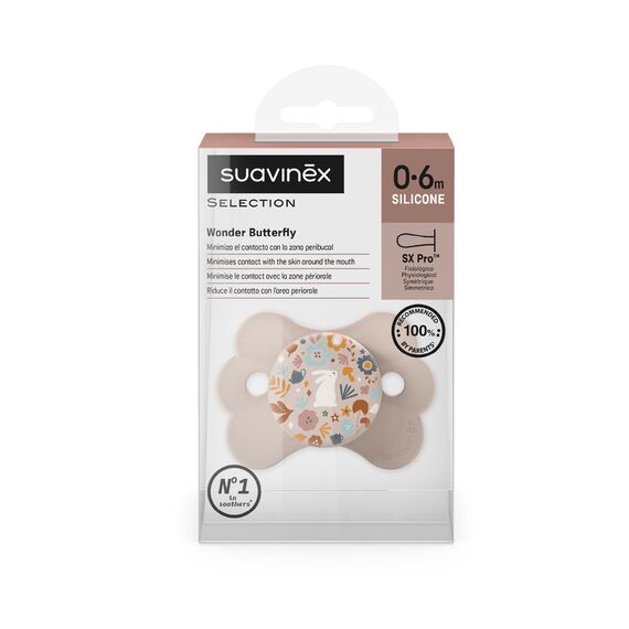 Suavinex SX Pro Ultra Soft Butterfly Pacifier 0–6 Months, Color: pink, 3 image