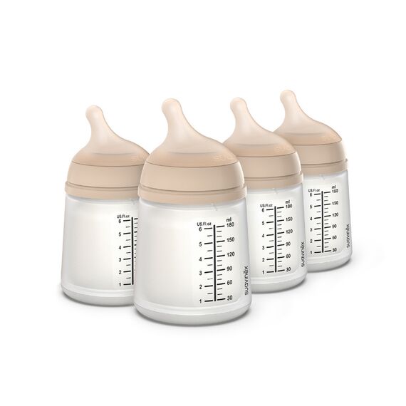 Suavinex Zero Zero Anti-Colic Baby Bottle 180 ml 4 Pcs, Color: Light