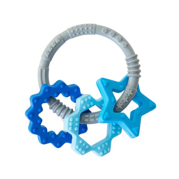 Babyjem Silicone Ring Teether, Color: Blue