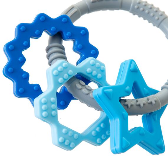 Babyjem Silicone Ring Teether, Color: Blue, 4 image