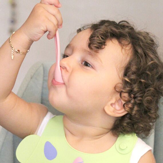 Babyjem Baby Food Spoon 2 Pcs, Color: Pink-Yellow, 2 image