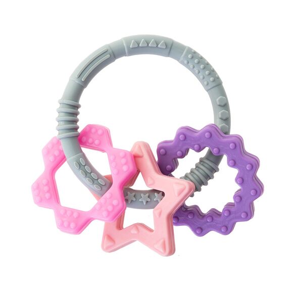 Babyjem Silicone Ring Teether, Color: pink