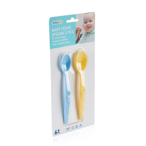 Babyjem Baby Food Spoon 2 Pcs, Color: Blue & Yellow, 6 image