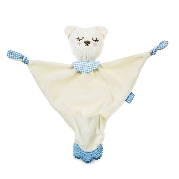 Babyjem Sleeping Friend Teether 0+ Months, Color: Ecru & Blue