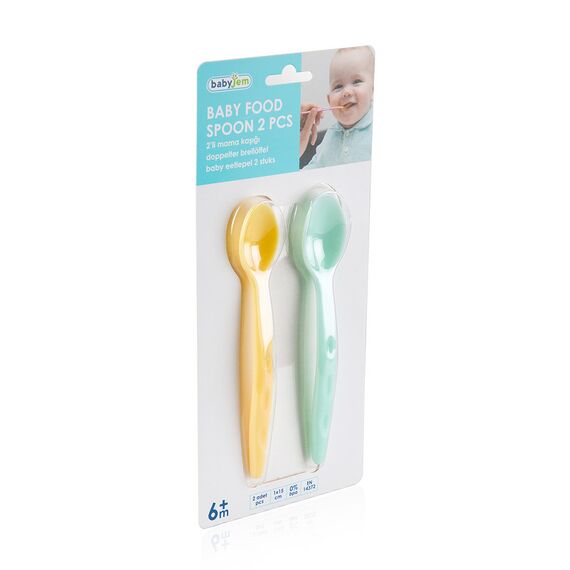 Babyjem Baby Food Spoon 2 Pcs, Color: Green & Yellow, 7 image