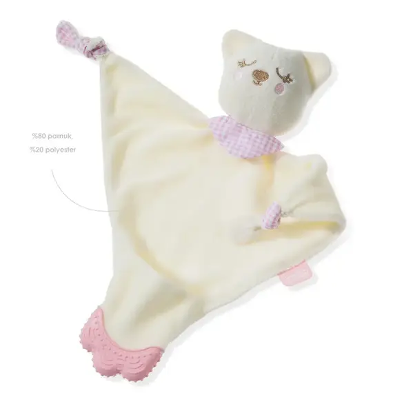 Babyjem Sleeping Friend Teether 0+ Months, Color: Ecru & Blue, 3 image