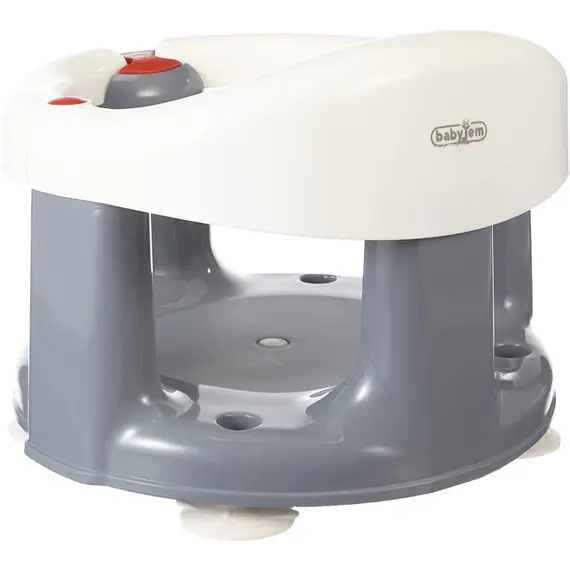 Babyjem Anti-Slip Baby Bath & Feeding Seat 6+ Months, Color: Grey & Black, 3 image