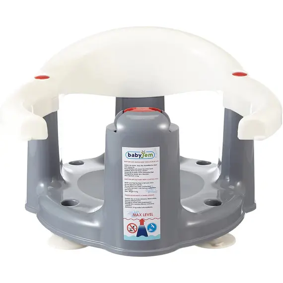 Babyjem Anti-Slip Baby Bath & Feeding Seat 6+ Months, Color: Grey & Black, 4 image