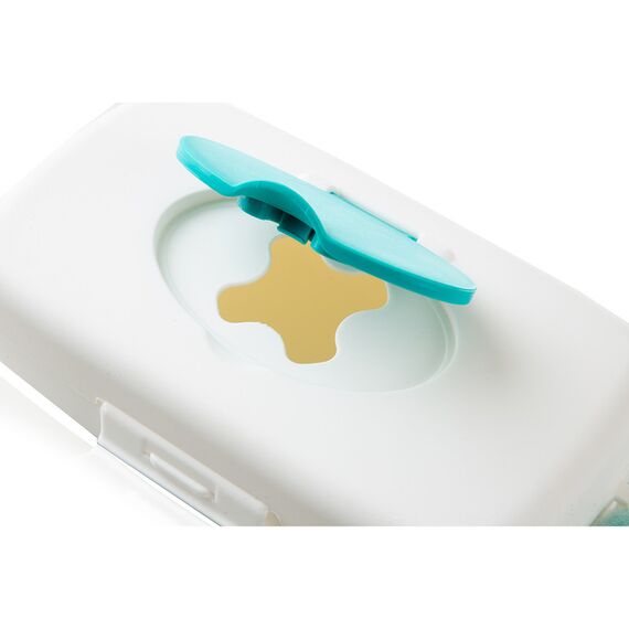 Babyjem Wet Towel Box, Color: Turquise & White, 6 image