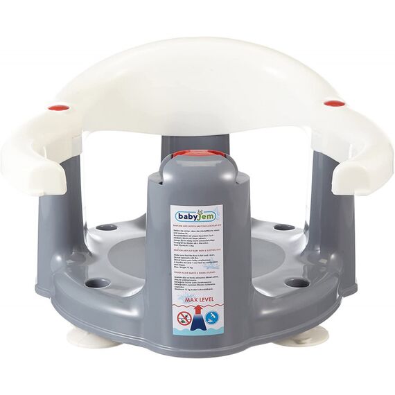 Babyjem Anti-Slip Baby Bath & Feeding Seat 6+ Months, Color: Grey & White