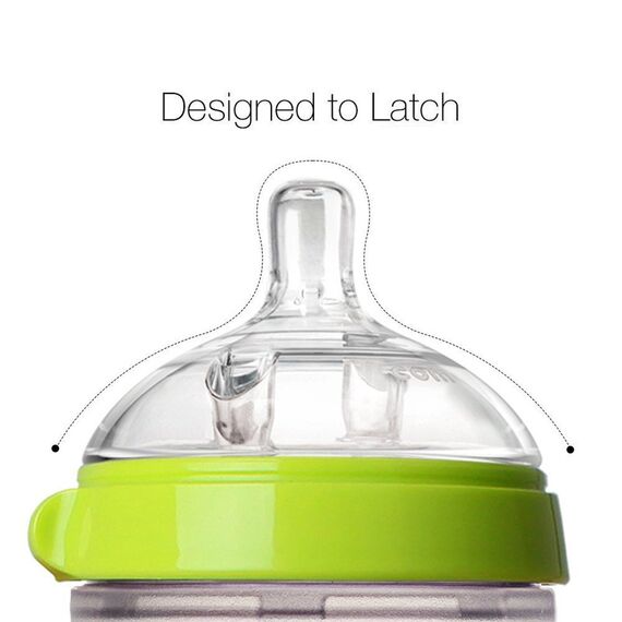 Comotomo Natural Feel Baby Bottle 150 ml 2 Pcs, Color: Green & White, 5 image