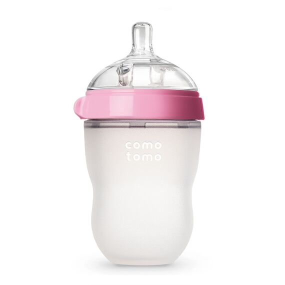 Comotomo Natural Feel Baby Bottle 250 ml 2 Pcs, Color: Pink & White, 5 image
