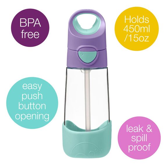 B.Box 450ml Tritan Drink Bottle, Color: Lilac Pop, 2 image