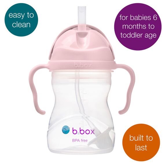 B.Box Sippy Cup with Weighted Straw, Color: Blush, 2 image