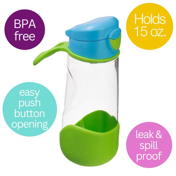 B.Box 450ml Sports Spout Bottle, Color: Ocean Breeze, 2 image