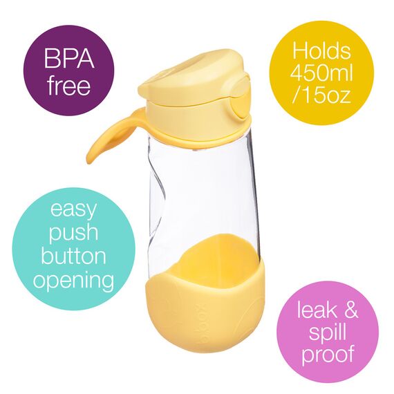 B.Box 450ml Sports Spout Bottle, Color: Lemon Twist, 2 image