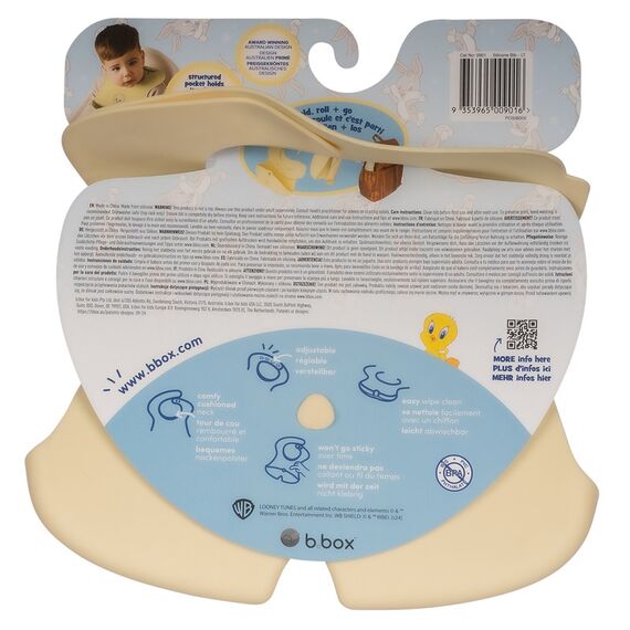 B.Box Silicone Bib with Stay Open Catcher, Color: yellow, 7 image
