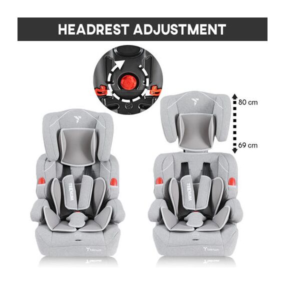 Teknum Nova Car Seat Travel Combo Group 1/2/3 9Kg-36Kg With Luxury Diaper Bag, Color: Grey, 6 image