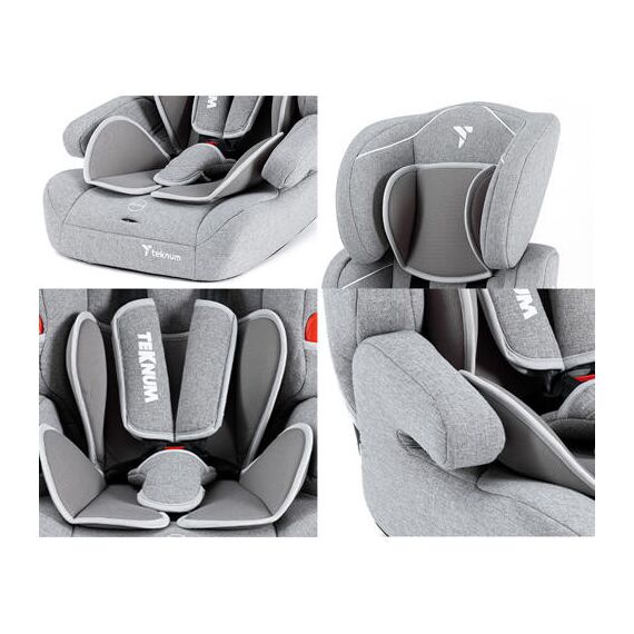 Teknum Nova Car Seat Travel Combo Group 1/2/3 9Kg-36Kg With Luxury Diaper Bag, Color: Grey, 9 image