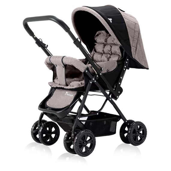 Teknum Reversible Trip Baby Stroller Travel System With Infant Car Seat Multi Recline 6-36 Months, Color: Khaki, 2 image