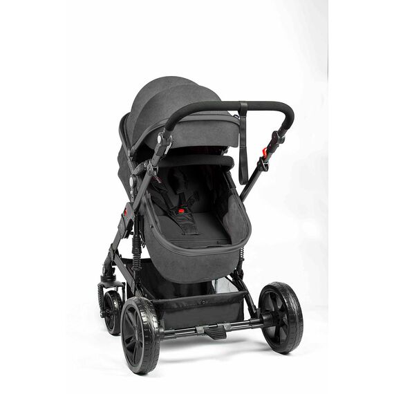 Teknum 3In1 Baby Stroller Travel System Sleeping Bassinet Extra Wide Seat 360° Rotating Wheels Fully Reclinable Car Seat Compatible Coffee Holder Spill Proof Mat 0-3 Years, Color: Dark Grey, 5 image