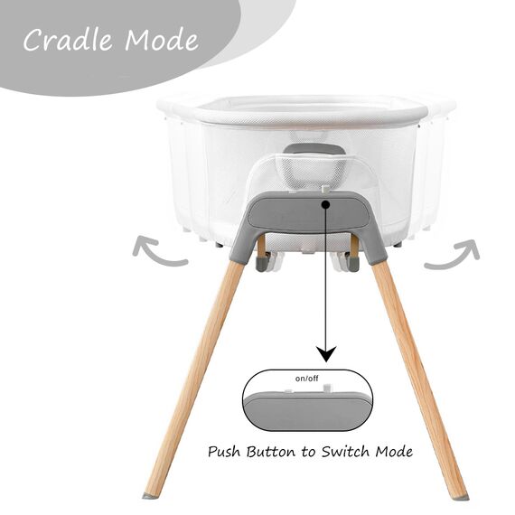 Teknum 3In1 Baby Rocker Bassinet Infant Crib With Mosquito Net 0-6 Months, Color: White, 11 image