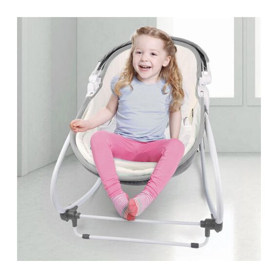 Teknum 6In1 Cozy Rocker Bassinet With Wheels Mosquito Net 0-36 Months 18Kg, Color: Grey, 5 image