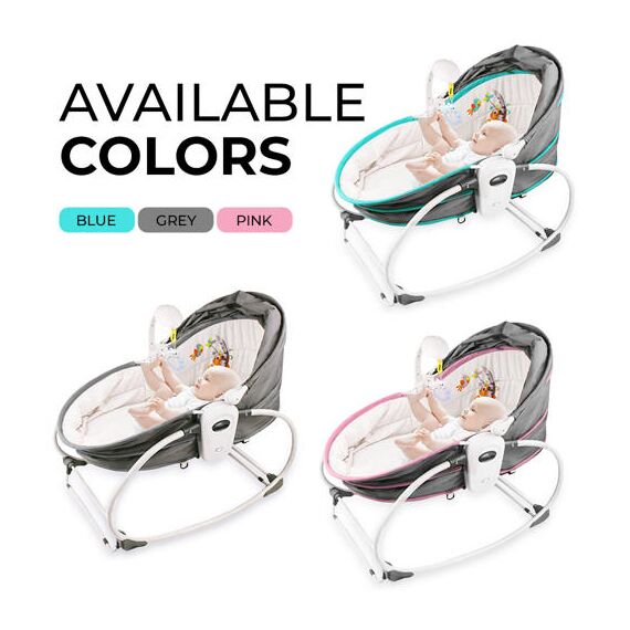 Teknum 6In1 Cozy Rocker Bassinet With Wheels Mosquito Net 0-36 Months 18Kg, Color: Green, 11 image