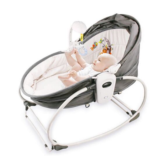 Teknum 6In1 Cozy Rocker Bassinet With Wheels Mosquito Net 0-36 Months 18Kg, Color: Grey