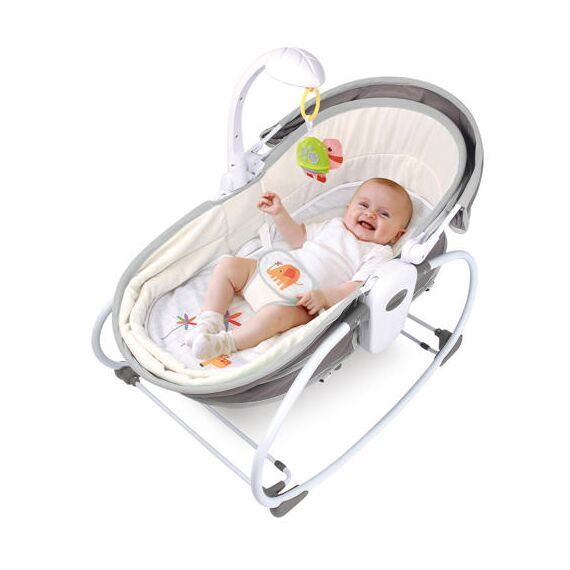 Teknum 6In1 Cozy Rocker Bassinet With Wheels Mosquito Net 0-36 Months 18Kg, Color: Grey, 2 image
