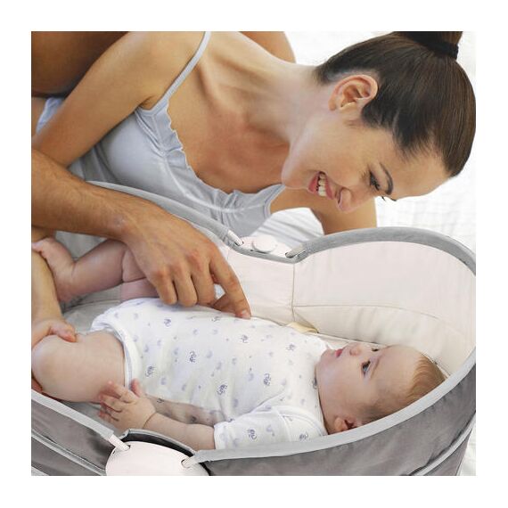 Teknum 6In1 Cozy Rocker Bassinet With Wheels Mosquito Net 0-36 Months 18Kg, Color: Grey, 4 image