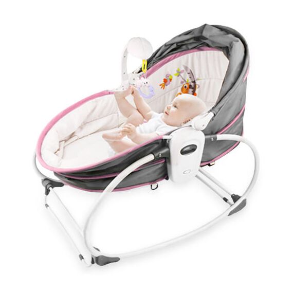 Teknum 6In1 Cozy Rocker Bassinet With Wheels Mosquito Net 0-36 Months 18Kg, Color: pink