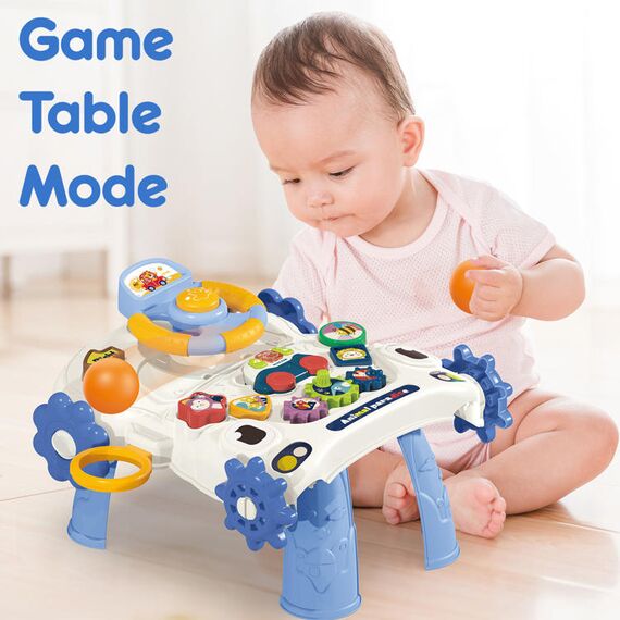 Teknum 3In1 Baby Walker Learning Table Game Panel With Musical Keyboard 6+ Months, Color: Blue, 9 image