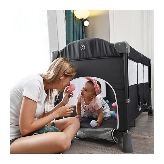 Teknum 4In1 Baby Bedside Co-Sleeper Bassinet Playpen With Rocker 0-3 Years 30Kg, Color: Grey, 4 image