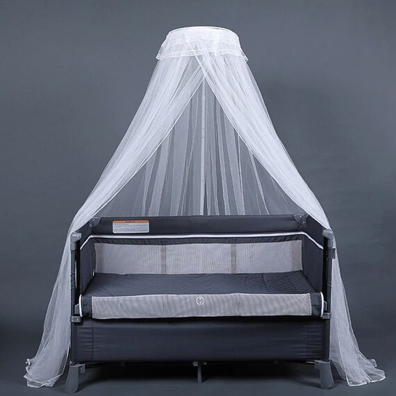 Teknum 4In1 Baby Bedside Co-Sleeper Bassinet Playpen With Rocker 0-3 Years 30Kg, Color: Grey, 9 image