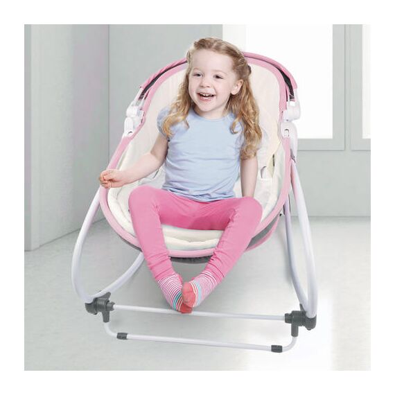 Teknum 6In1 Cozy Rocker Bassinet With Wheels Mosquito Net 0-36 Months 18Kg, Color: pink, 5 image