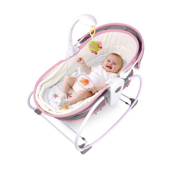 Teknum 6In1 Cozy Rocker Bassinet With Wheels Mosquito Net 0-36 Months 18Kg, Color: pink, 2 image