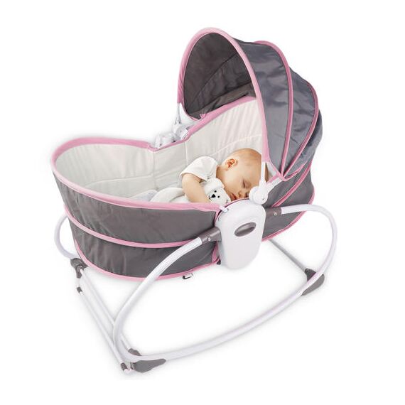 Teknum 6In1 Cozy Rocker Bassinet With Wheels Mosquito Net 0-36 Months 18Kg, Color: pink, 3 image