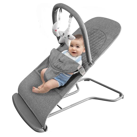 Teknum 3 Stage Baby Bouncer Recliner Seat 0-6 Months 9Kg, Color: Dark Grey, 7 image