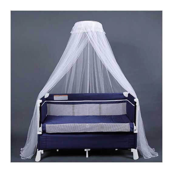Teknum 4In1 Baby Bedside Co-Sleeper Bassinet Playpen With Rocker 0-3 Years 30Kg, Color: Blue, 8 image