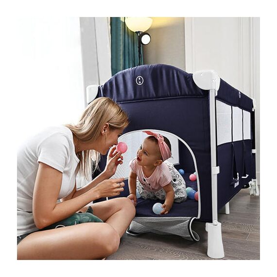 Teknum 4In1 Baby Bedside Co-Sleeper Bassinet Playpen With Rocker 0-3 Years 30Kg, Color: Blue, 4 image