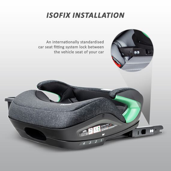 Teknum I-Size Car Seat Booster Isofix 4 Recline Modes 22Kg–36Kg 125–150Cm, Color: Grey, 6 image