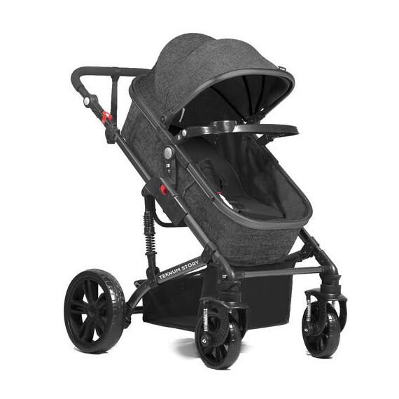 Teknum 3In1 Baby Stroller With Bassinet Reversible Seat 0-3 Years 18Kg, Color: Space Grey