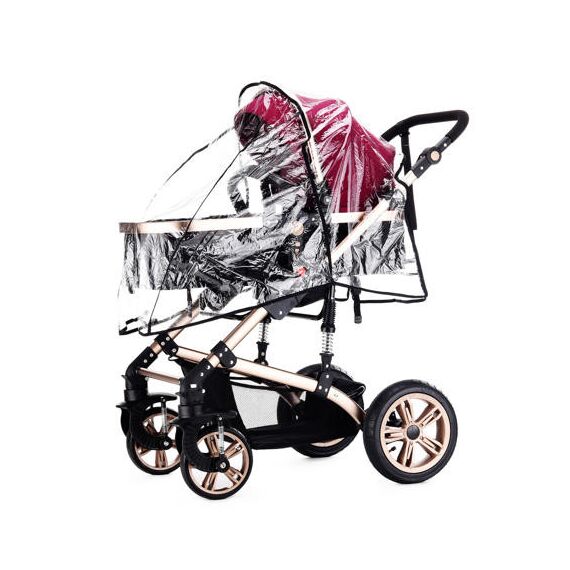 Teknum 3In1 Baby Stroller With Bassinet Reversible Seat 0-3 Years 18Kg, Color: Wine, 2 image