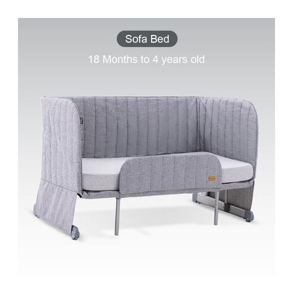 Teknum All-In-1 Bedside Crib Cot Playpen Sofa Expansion Pack 0-4 Years 100Kg, Color: Grey, 3 image