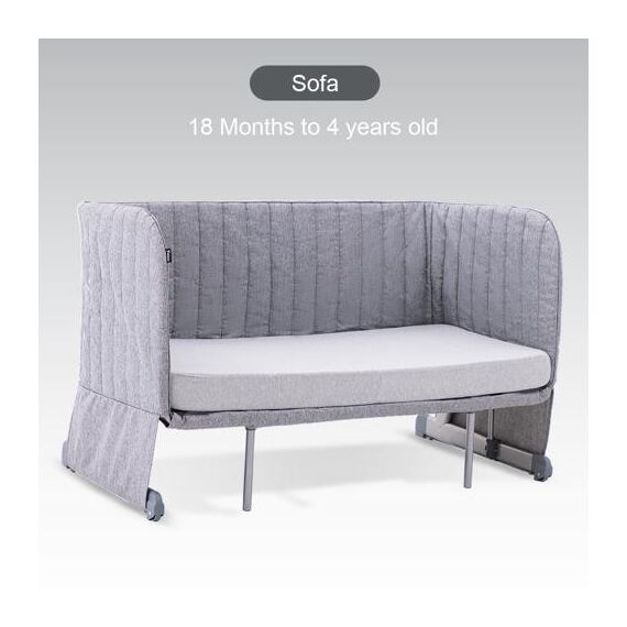 Teknum All-In-1 Bedside Crib Cot Playpen Sofa Expansion Pack 0-4 Years 100Kg, Color: Grey, 4 image