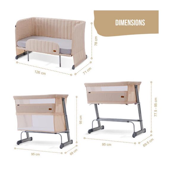 Teknum All-In-1 Bedside Crib Cot Playpen Sofa Expansion Pack 0-4 Years 100Kg, Color: Ivory, 11 image